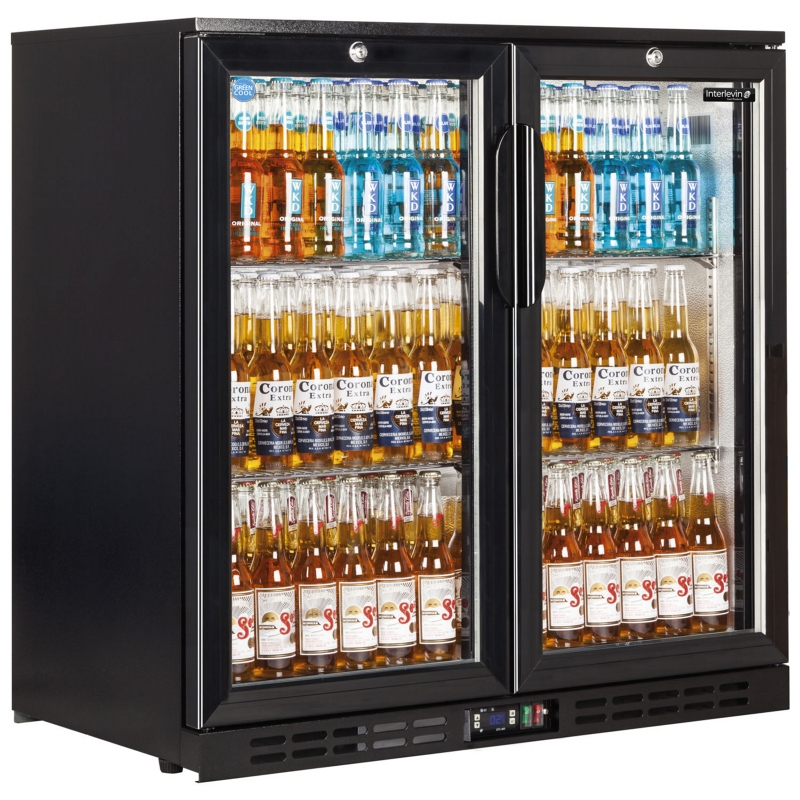 interlevin glass door fridge